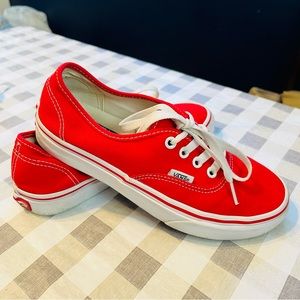 Vans Red Classic Low Top Shoes Women’s 7 Men’s 5.5